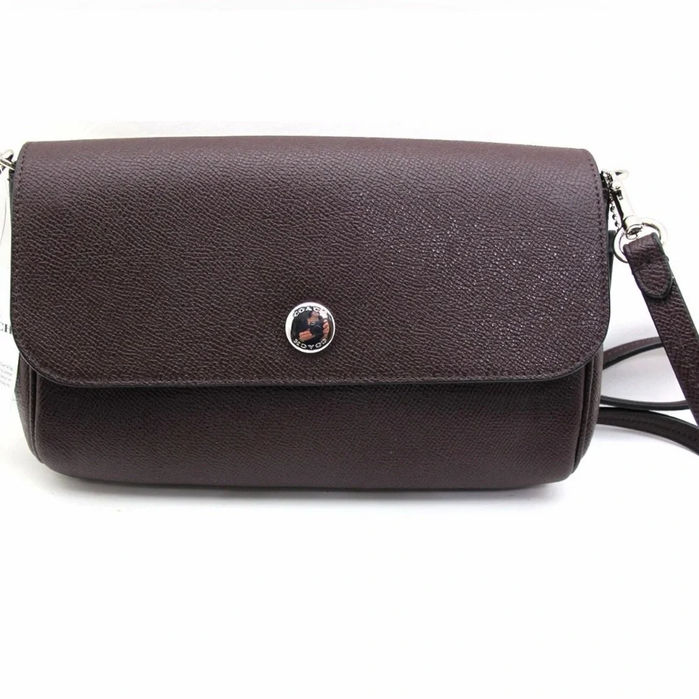 COACH NWOT Reversible 2 Tone Leather Crossbody Oxblood Light Pink Silver - Picture 3 of 12